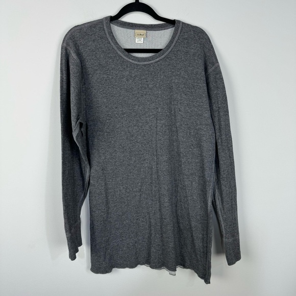 L.L. Bean Gray Long Sleeve Base Layer Long John Winter Laying Top Large Tall - Picture 1 of 4